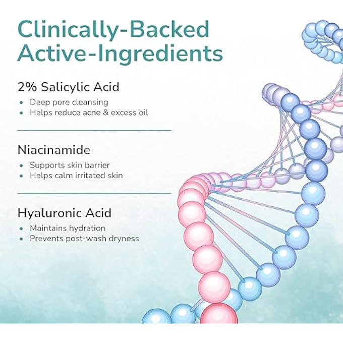 Mivaa 2% SALICYLIC ACID FACE WASH ANTI-ACNE & OIL CONTROL GEL CLEANSER DEEP PORE CLEANSING FOR OILY & ACNE-PRONE SKIN HYALURONIC ACID NIACINAMIDE MEN & WOMEN 100ML - Image 3